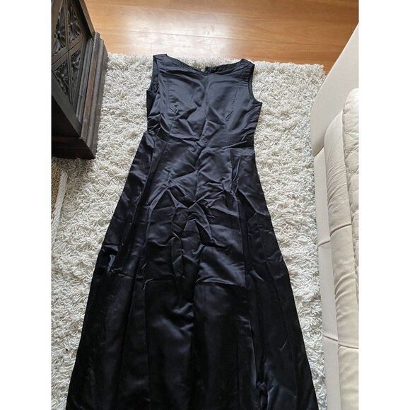 Vintage Dress Long Black Silk Full Length Sleeveless Small / Medium - Picture 5 of 10